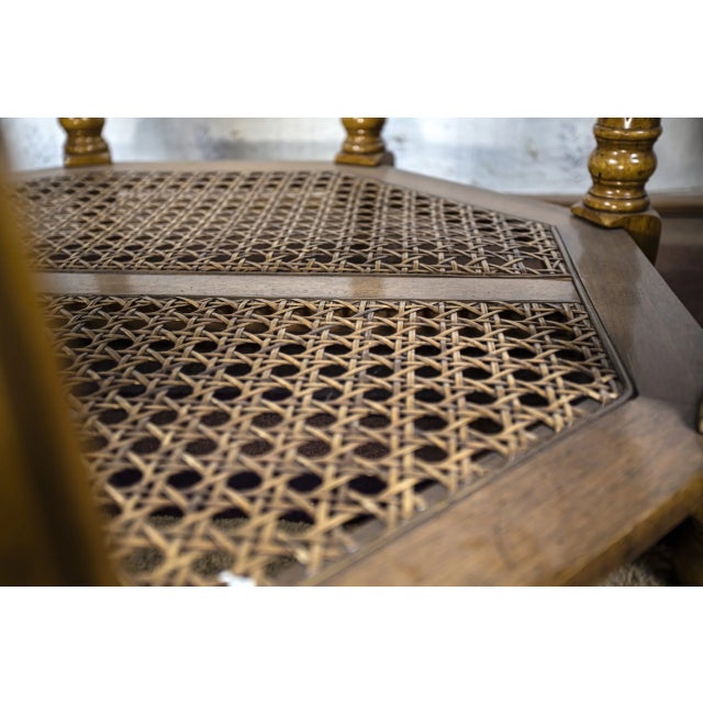 Octagonal Coffee Table in Oak with Glass Top For Sale - Image 3 of 7