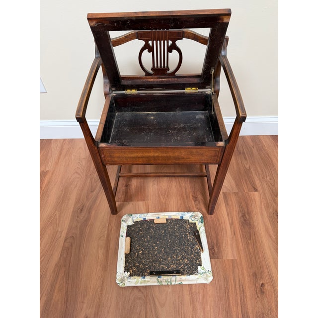 Early 20th Century Edwardian Mahogany Inlaid Piano Stool For Sale - Image 15 of 18
