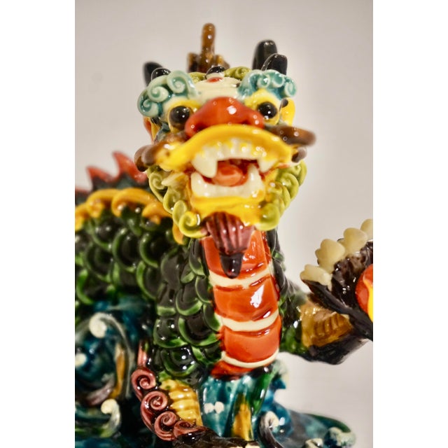 1990s Koji Pottery Asian Porcelain Dragon Statue Chairish