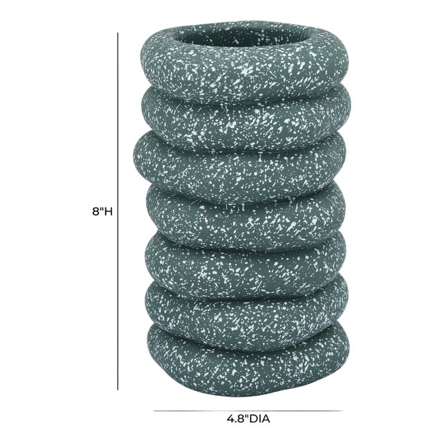 Gabby Speckled Green Cairn Vase For Sale