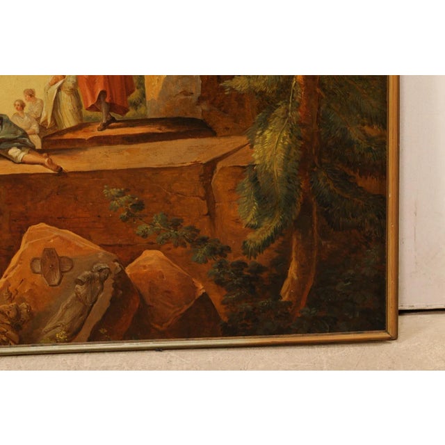 Classical Romanesque Ruins Painting, 19th C For Sale - Image 10 of 11