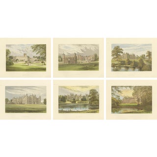 Victorian Country House Views, 1850, Set of 6 For Sale