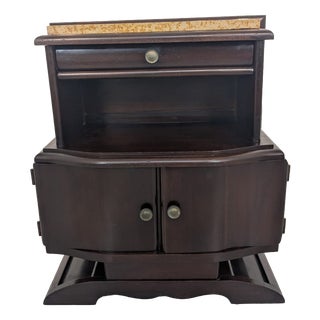 Art Deco Oak Cabinet with Marble For Sale