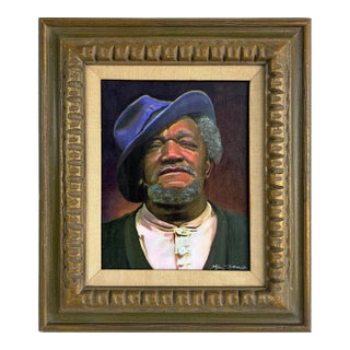 Redd Foxx Painting on Board by Detroit, MI Artist Eban Morales For Sale
