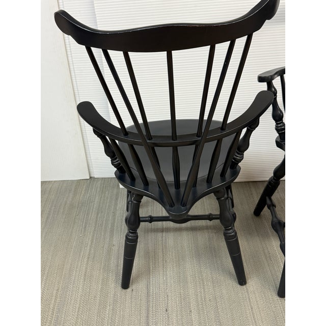 Traditional Nichols & Stone Vintage Tall-Back Windsor Armchairs, Pair For Sale - Image 3 of 12