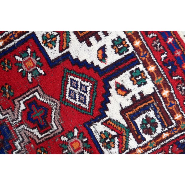 Textile 1970s, Handmade Vintage Persian Hamadan Rug 3' X 6' For Sale - Image 7 of 11