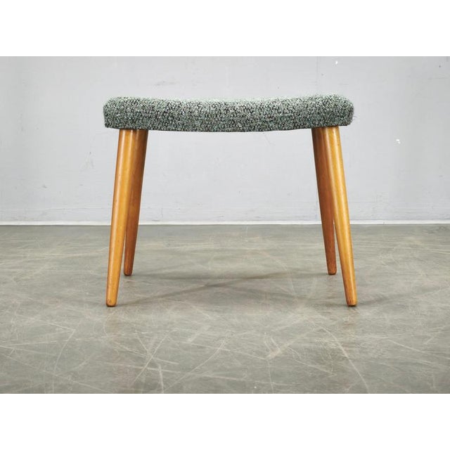 Mid-Century Modern Danish Upholstered Beech Stool, 1960s For Sale - Image 3 of 11