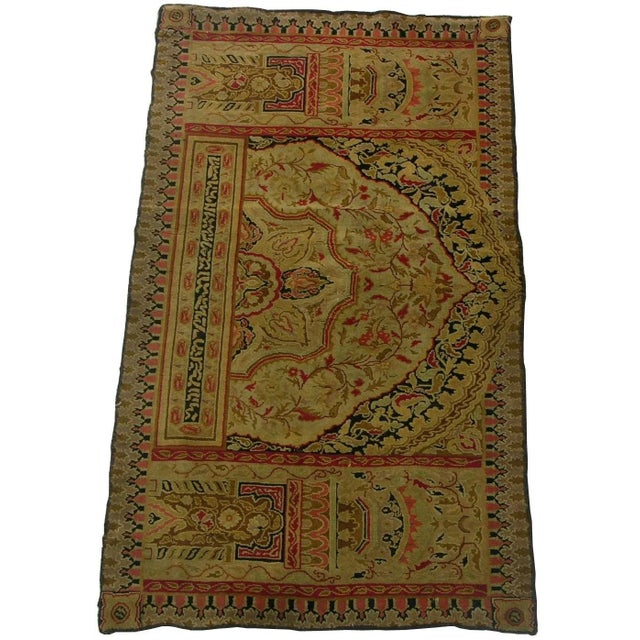 Late 19th Century Ca.1880 Antique Collectible Savonnerie Rug 6'1'' X 3'4'' For Sale - Image 5 of 5