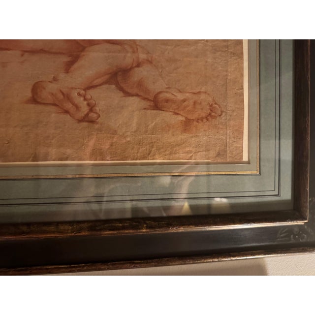 Domenico Maria Canuti (Bologna 1625 - 1684) Reclining study of a male figure seen from the back red chalk, traces of white...