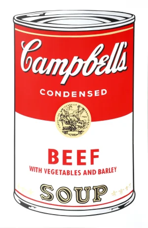 Campbell's Soup Can: Beef Vegetable, Andy Warhol Serigraph, Stamped Verso by Sunday B. Morning
