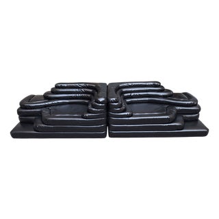 DS 1025 Modular Sofa in Black Leather by Ubald Klug, 2000s, Set of 2 For Sale