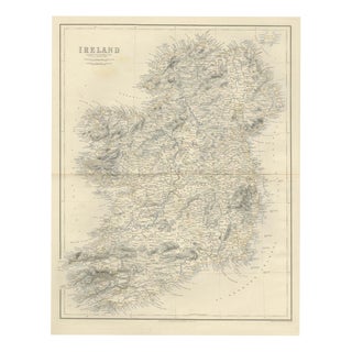 Antique Map of Ireland According to the Government Survey, 1860 For Sale