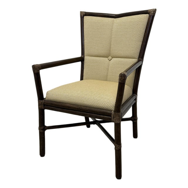 Mid-Century McGuire Bamboo and Fabric Lounge Chair, 1970s For Sale