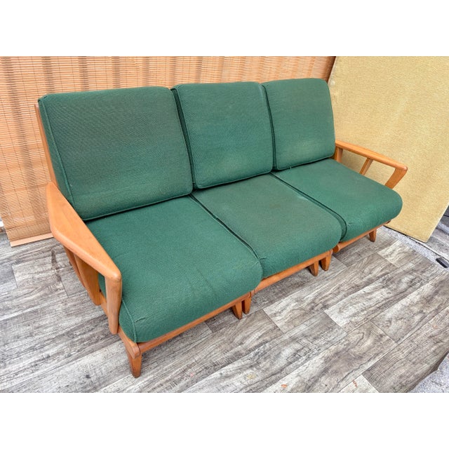 Vintage Three Piece Mid Century Modern Heywood Wakefield Sectional Sofa. Circa 1950s From The Aristrocraft Line, it...
