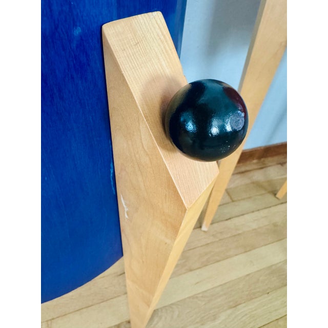 Wood Postmodern Pedestal Stands Set of 3 Stackable Memphis Style Tables For Sale - Image 7 of 15