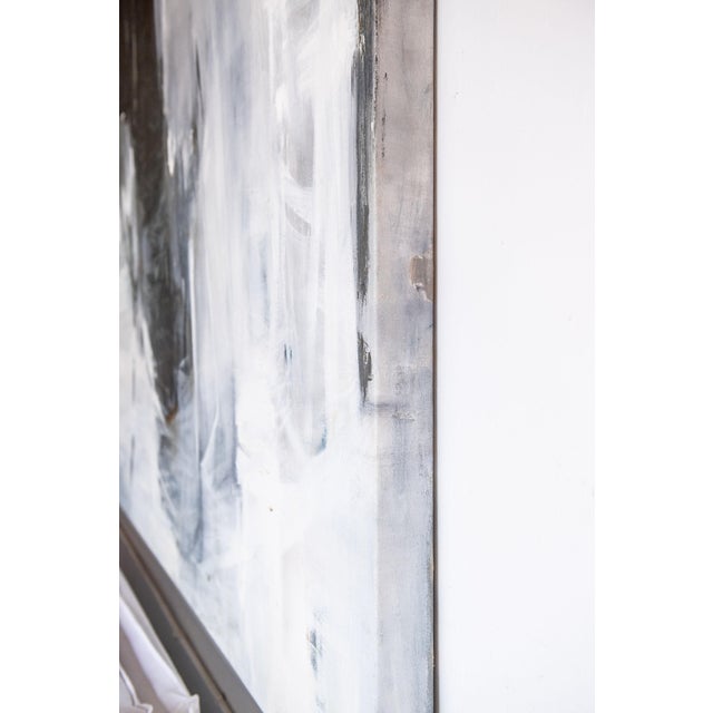 Late 20th Century Monumental Black and White Abstract Painting in Oil, by Dixie Purvis For Sale - Image 4 of 9