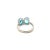 Mid-Century Modern 5.57 Carats Blue Topaz Twin Ring in Sterling Silver - Size 7 For Sale - Image 9 of 13