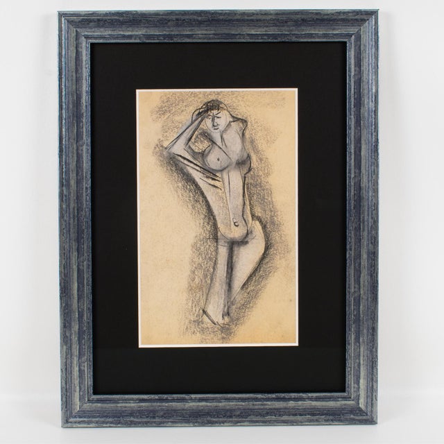 This elegant pastel painting on paper was created by John Alfred Begg (1903 - 1974). This piece features a striking cubist...