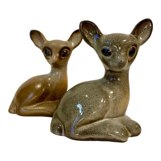 Vintage Late 20th Century Howard Pierce Porcelain Deer - A Pair For Sale