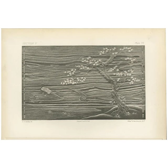 Paper G. A. Audsley, Tranquility in Monochrome, 1884, Chromolithograph on Paper For Sale - Image 7 of 7