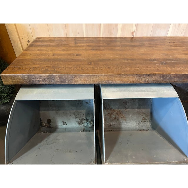 1920s Antique Butcher Block Island With Metal Base Chairish