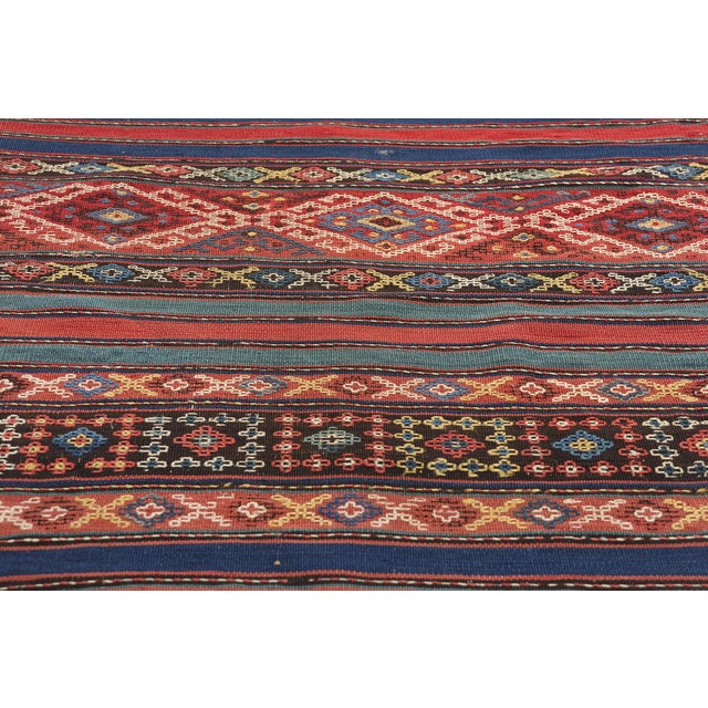 Late 19th Century Antique Caucasian Shahsavan Kilim Rug - 02'09 X 06'08 For Sale - Image 5 of 9