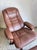 Set of Scandinavian Brown Leather Recliner Lounge Chair with Ottoman, 1990 For Sale - Image 15 of 17