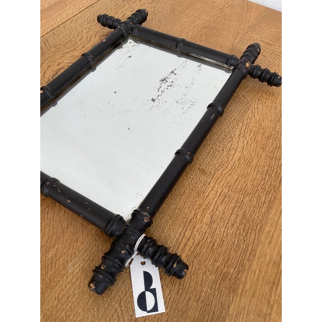 Early 20th C. Antique Faux Bamboo French Provincial Mirror For Sale - Image 10 of 13