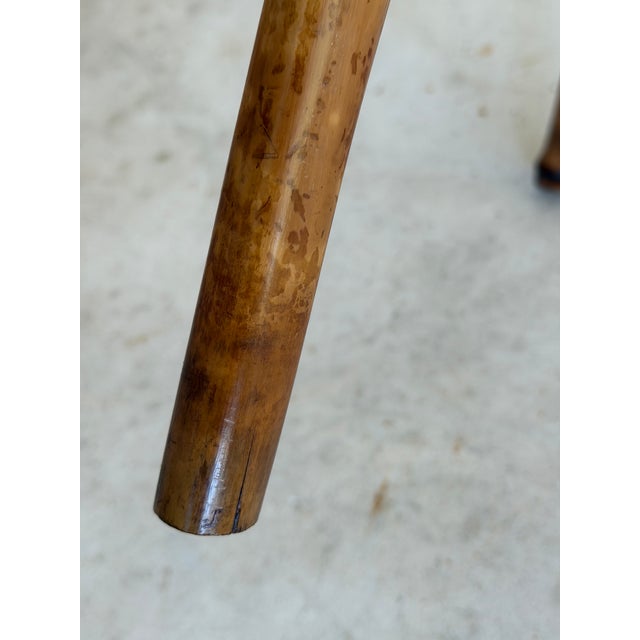 Brown Antique Restored English Victorian Bamboo Side Table For Sale - Image 8 of 12