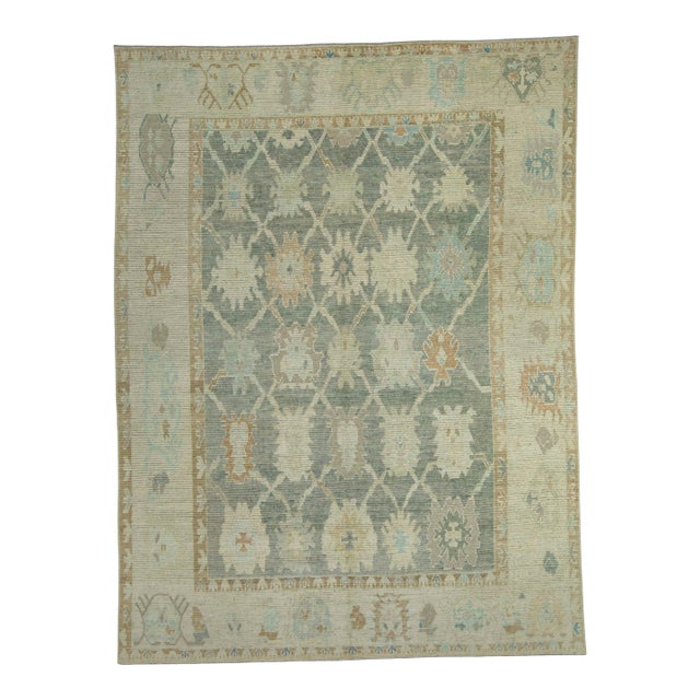 Turkish Oushak Rug 8'7" x 11'6" #18638 For Sale
