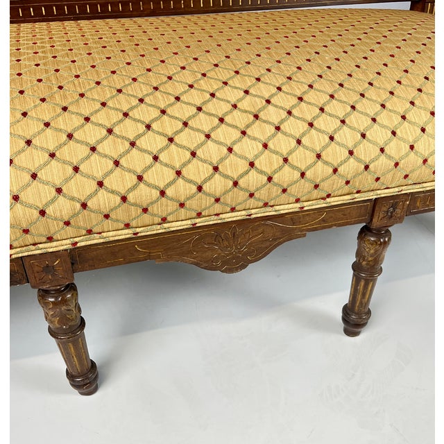 Victorian 19th-Century Italian Renaissance Revival Carved & Gilt 3-Piece Parlor Suite – Settee & Armchairs For Sale - Image 3 of 18
