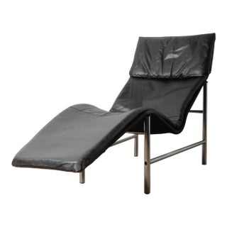 Vintage 1980s Tord Björklund Leather & Chrome Lounger for Ikea For Sale