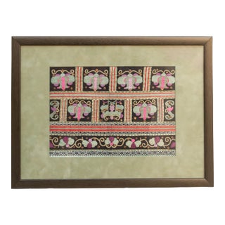 Framed Vintage Sequin Embroidery Wall Art For Sale