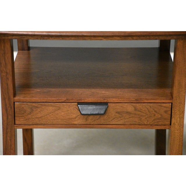 1950s Refinished Walnut Nightstands by Edward Wormley for Dunbar - A Pair For Sale - Image 9 of 12