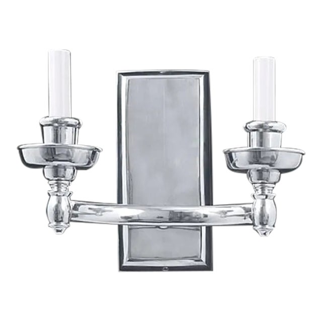 Storia Sconce in Nickel Finish For Sale