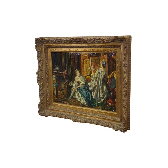 This oil-on-canvas genre painting is an expressive interpretation after François Boucher’s famous Rococo masterpiece, La...