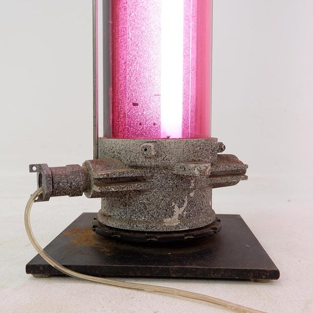 Industrial Pink Column Floor Lamp, 1960s For Sale - Image 12 of 14