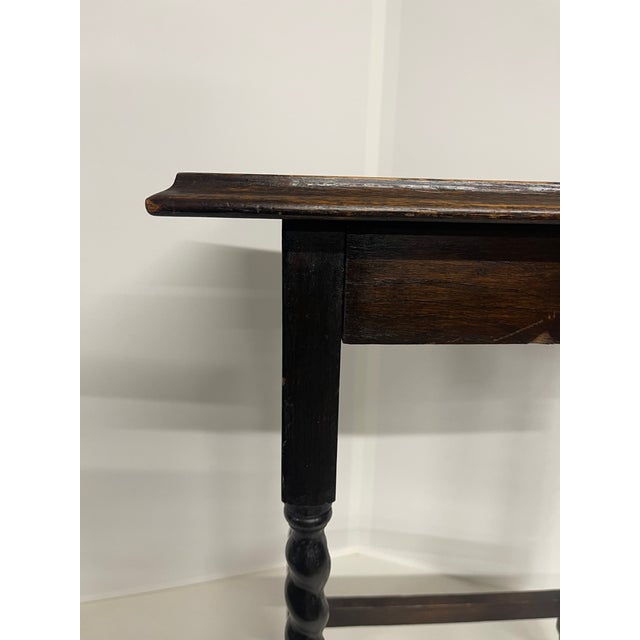 19th Century English Oak Barley Twist Rectangular Side Table For Sale - Image 10 of 12