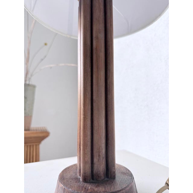 Vintage Art Deco Oak Desk Lamp, 1940s For Sale - Image 11 of 18