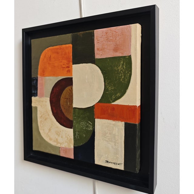 Contemporary Equivalence, Contemporary Geometric Abstract Oil Painting, Framed by Sophie Dumont For Sale - Image 3 of 8