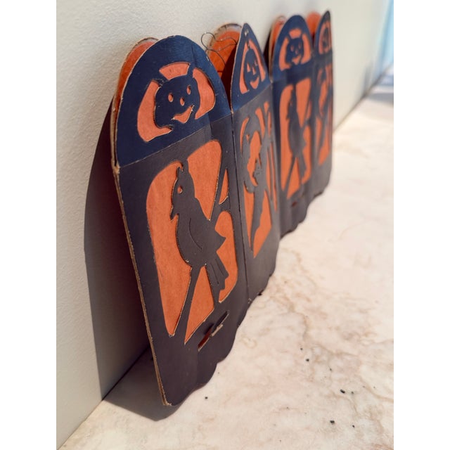 Vintage 1930s Halloween Cardboard and Paper Lanterns, Set of 2 For Sale - Image 9 of 9