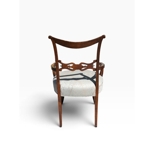Antique Regency Style Mahogany & Ebony Arm Chairs For Sale In Los Angeles - Image 6 of 6