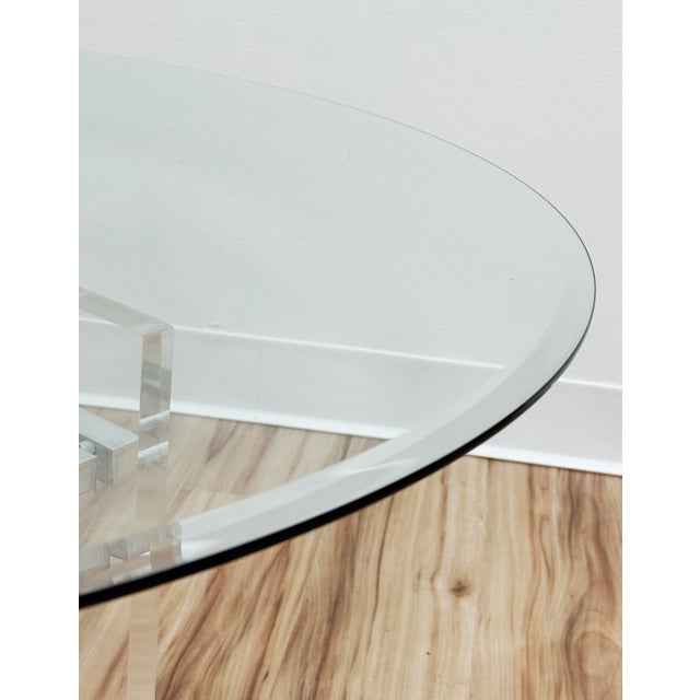Vintage Charles Hollis Jones Style Acrylic & Chrome Glass Top Coffee Table For Sale - Image 14 of 15
