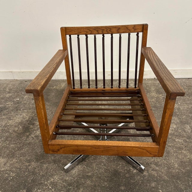 1971 Arden Riddle Oak Swivel Rocking Office Chair Mid Century Modern For Sale In Cleveland - Image 6 of 12