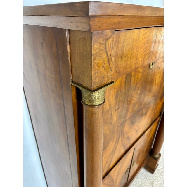 Large French Empire Walnut Secretaire, 1920 For Sale - Image 15 of 18