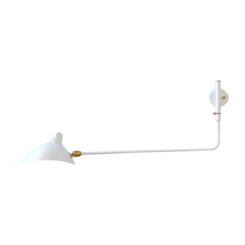 Not Yet Made - Made To Order Mid-Century Modern White Wall Lamp with One Rotating Straight Arm by Serge Mouille For Sale - Image 5 of 5