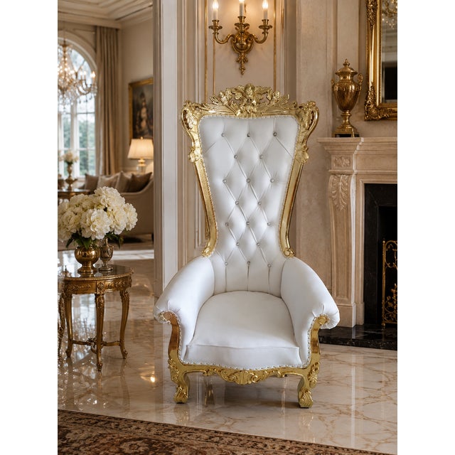 Bring unmistakable elegance and grandeur into your home with this breathtaking throne accent chair, designed to instantly...