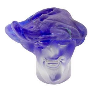 1995 Signed Art Glass Bust Sculpture by Stephen Fellerman and Clair Raabe