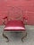 Ornate Wrought Iron Armchair in Oxblood Red Vinyl For Sale - Image 11 of 12