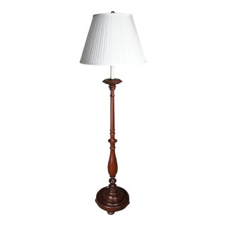Vintage Ralph Lauren Traditional Mahogany Candle Stand Floor Lamp Adjustable Height For Sale